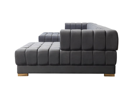 Ariana Gray Velvet Double Chaise Sectional from Nova Furniture - Luna Furniture