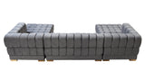 Ariana Gray Velvet Double Chaise Sectional from Nova Furniture - Luna Furniture