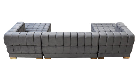 Ariana Gray Velvet Double Chaise Sectional from Nova Furniture - Luna Furniture