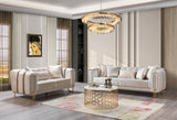 Santana Ivory Velvet Living Room Set from Nova Furniture - Luna Furniture