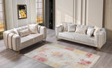 Santana Ivory Velvet Living Room Set from Nova Furniture - Luna Furniture