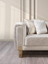 Santana Ivory Velvet Living Room Set from Nova Furniture - Luna Furniture
