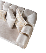 Santana Ivory Velvet Living Room Set from Nova Furniture - Luna Furniture