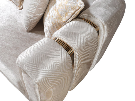 Santana Ivory Velvet Living Room Set from Nova Furniture - Luna Furniture