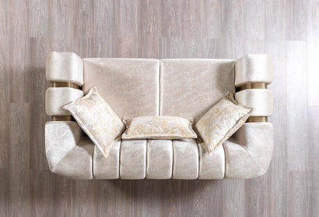 Santana Ivory Velvet Living Room Set from Nova Furniture - Luna Furniture