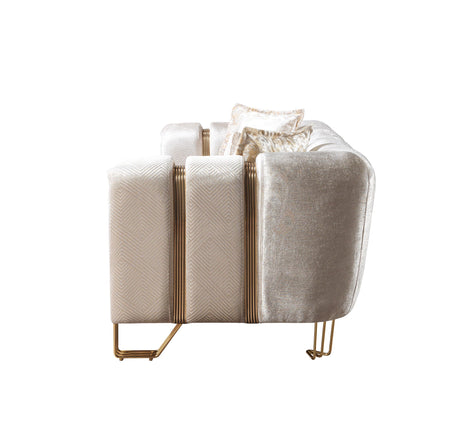 Santana Ivory Velvet Living Room Set from Nova Furniture - Luna Furniture