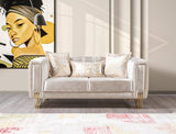 Santana Ivory Velvet Living Room Set from Nova Furniture - Luna Furniture
