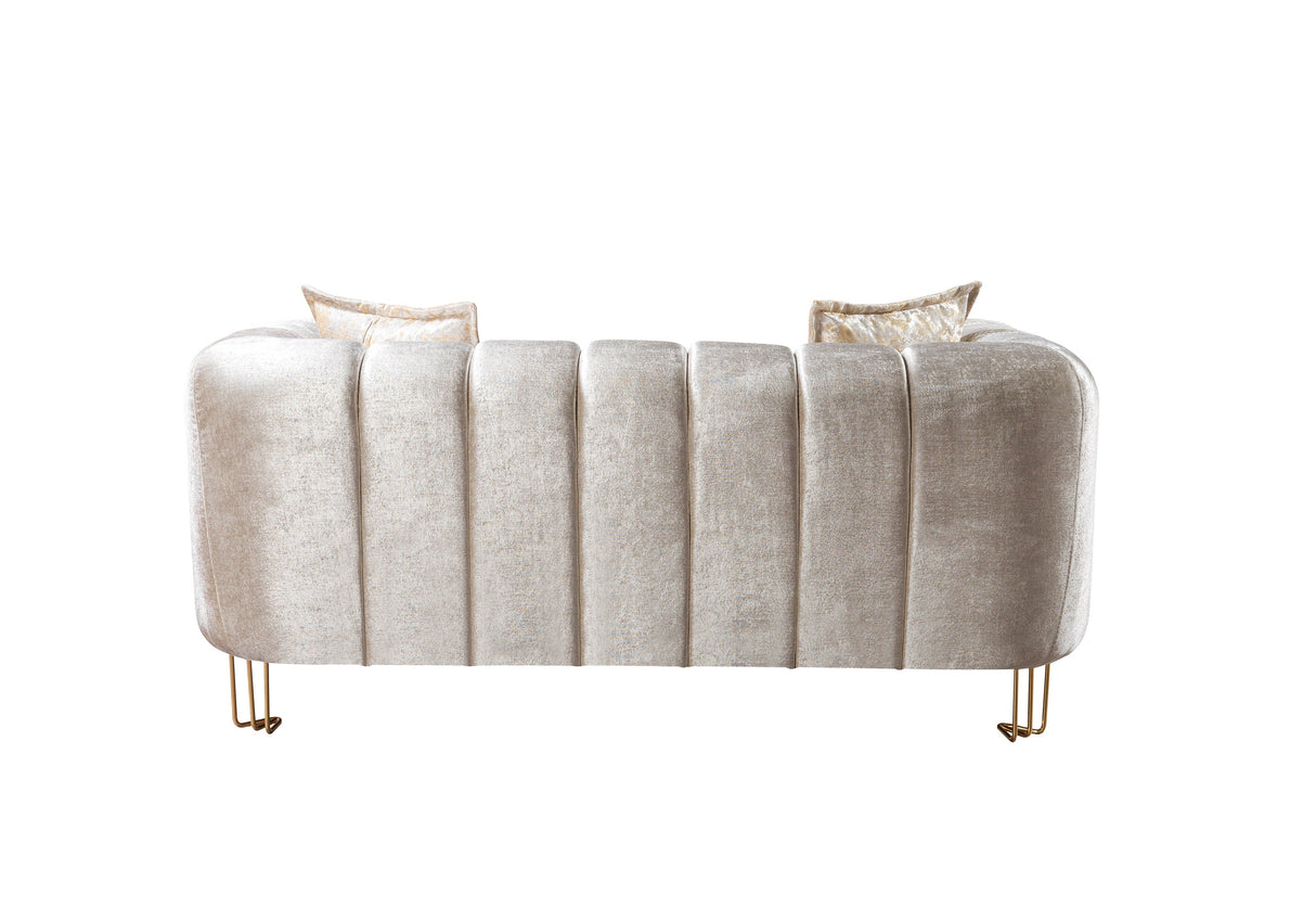 Santana Ivory Velvet Living Room Set from Nova Furniture - Luna Furniture