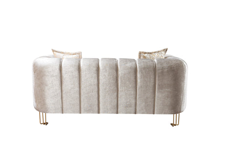Santana Ivory Velvet Living Room Set from Nova Furniture - Luna Furniture