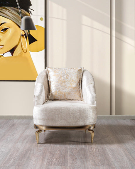 Santana Ivory Velvet Chair from Nova Furniture - Luna Furniture