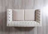 Milena Ivory Velvet Loveseat 73" from Nova Furniture - Luna Furniture
