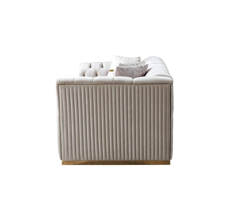 Milena Ivory Velvet Loveseat 73" from Nova Furniture - Luna Furniture