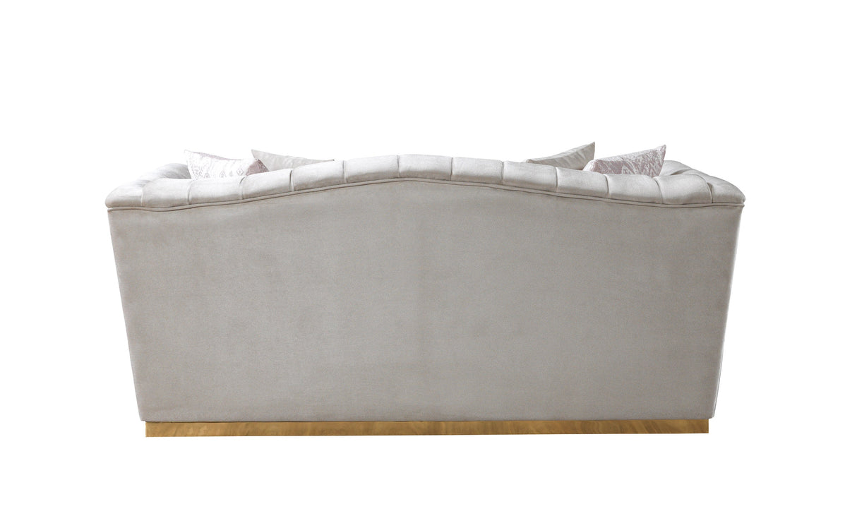 Milena Ivory Velvet Loveseat 73" from Nova Furniture - Luna Furniture