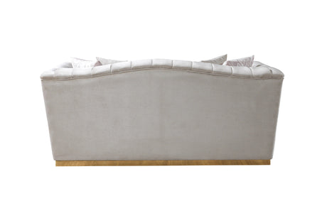Milena Ivory Velvet Loveseat 73" from Nova Furniture - Luna Furniture