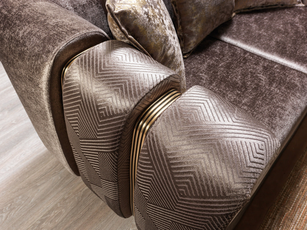 Santana Coffee Velvet Living Room Set from Nova Furniture - Luna Furniture