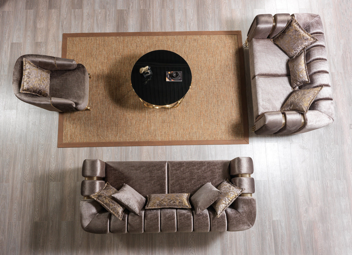 Santana Coffee Velvet Living Room Set from Nova Furniture - Luna Furniture