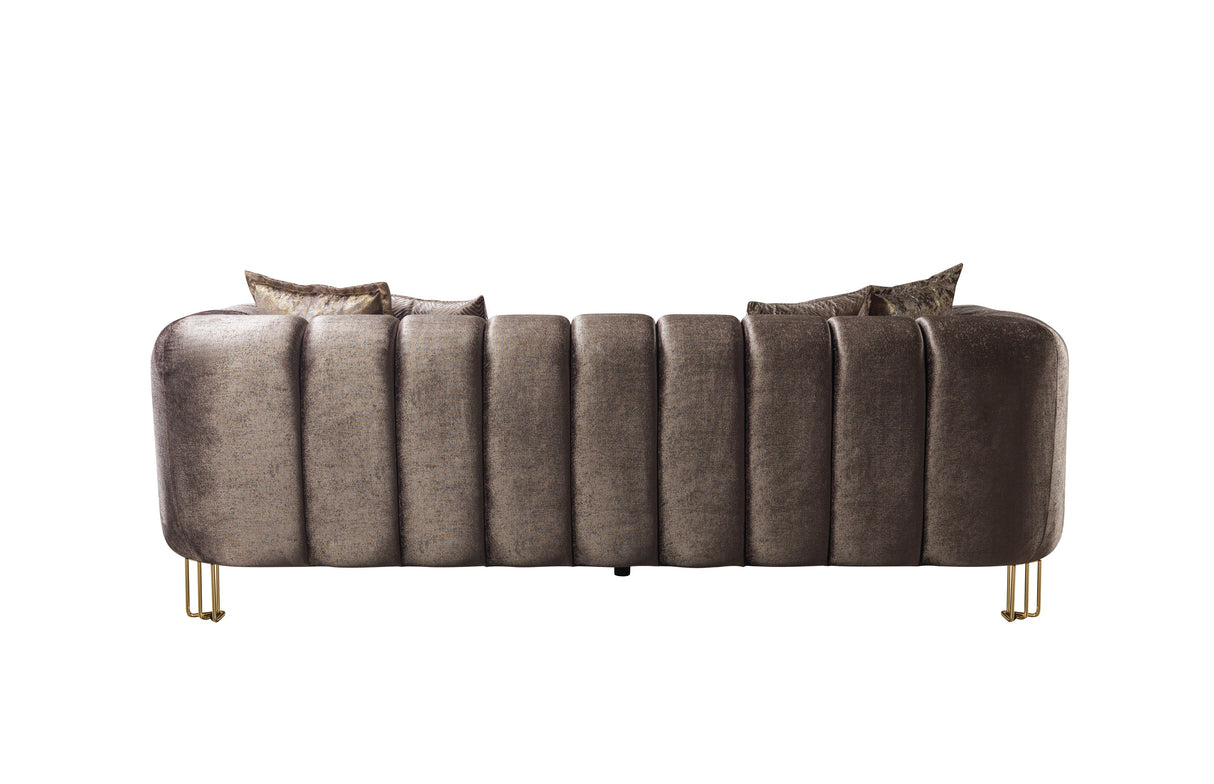 Santana Coffee Velvet Sofa from Nova Furniture - Luna Furniture