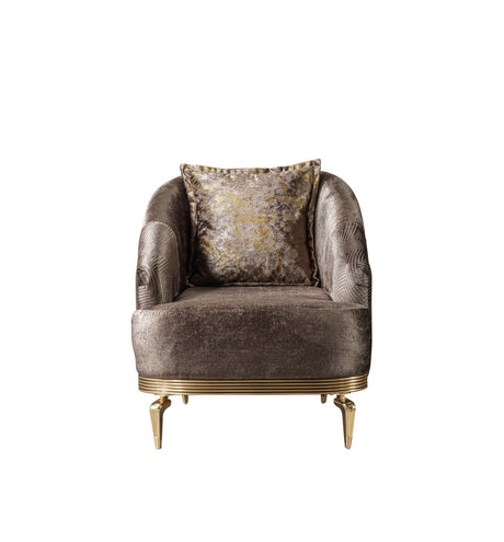 Santana Coffee Velvet Chair from Nova Furniture - Luna Furniture