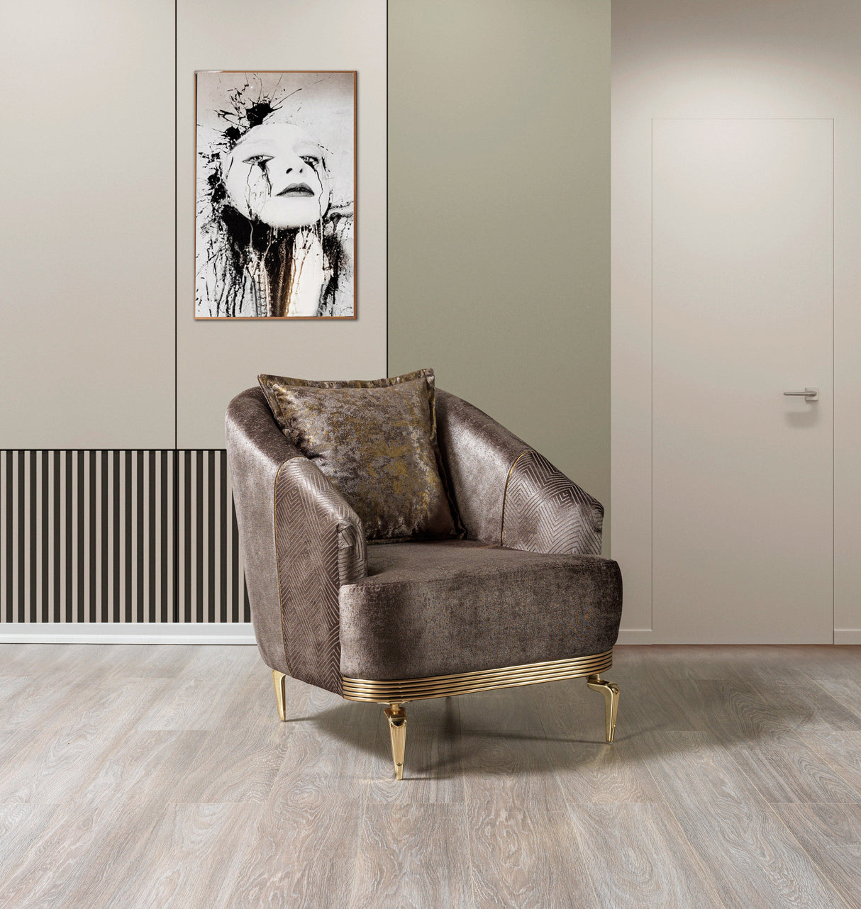 Santana Coffee Velvet Chair from Nova Furniture - Luna Furniture