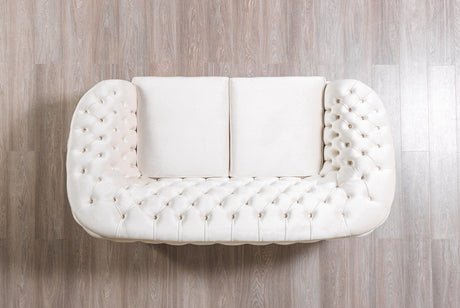 Lupino Ivory Velvet Living Room Set from Nova Furniture - Luna Furniture