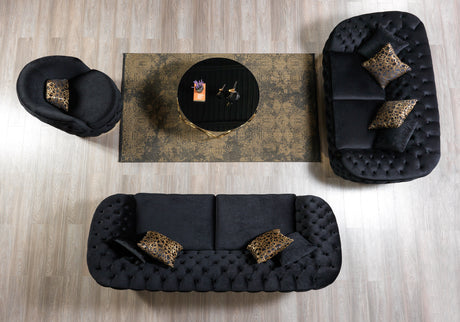 Lupino Black Velvet Living Room Set from Nova Furniture - Luna Furniture