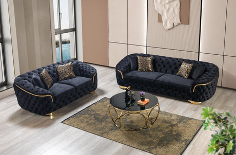 Lupino Black Velvet Living Room Set from Nova Furniture - Luna Furniture