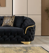 Lupino Black Velvet Living Room Set from Nova Furniture - Luna Furniture