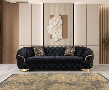 Lupino Black Velvet Living Room Set from Nova Furniture - Luna Furniture