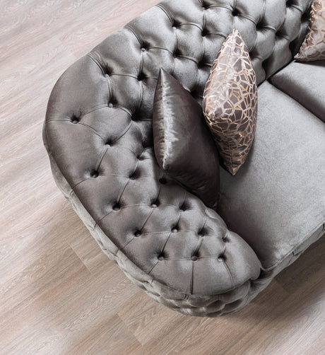 Lupino Gray Velvet Loveseat 79" from Nova Furniture - Luna Furniture