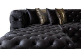 Neva Black Velvet Double Chaise Sectional from Nova Furniture - Luna Furniture