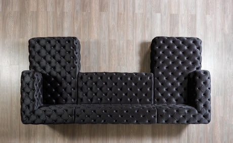 Neva Black Velvet Double Chaise Sectional from Nova Furniture - Luna Furniture