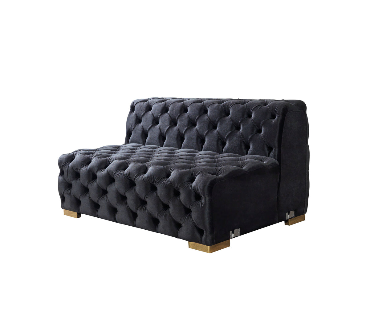 Neva Black Velvet Double Chaise Sectional from Nova Furniture - Luna Furniture