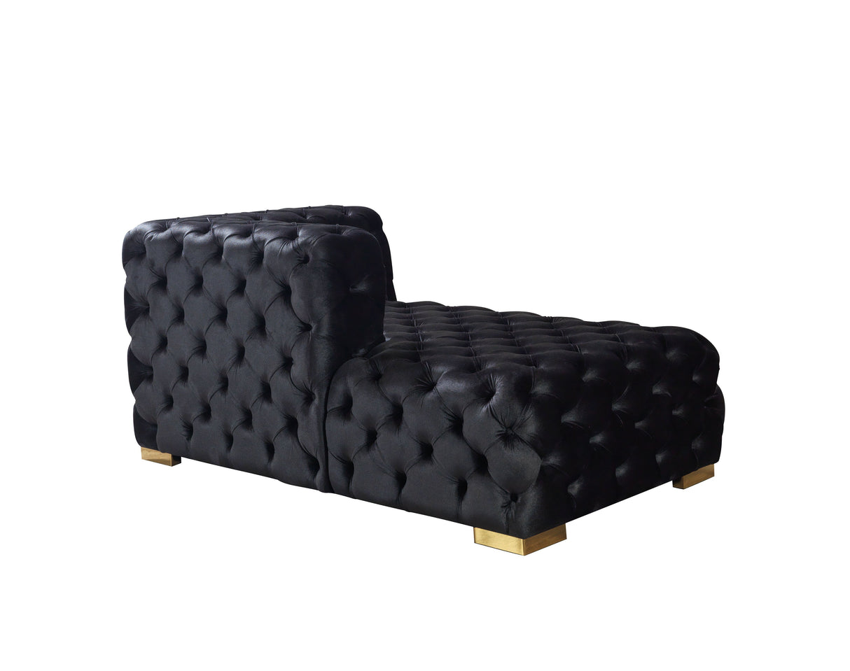 Neva Black Velvet Double Chaise Sectional from Nova Furniture - Luna Furniture