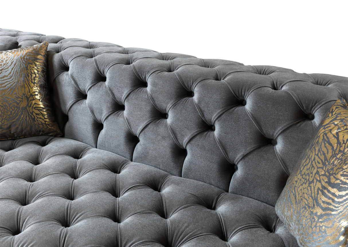 Neva Gray Velvet Double Chaise Sectional from Nova Furniture - Luna Furniture