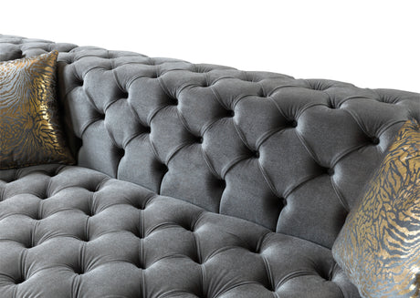 Neva Gray Velvet Double Chaise Sectional from Nova Furniture - Luna Furniture