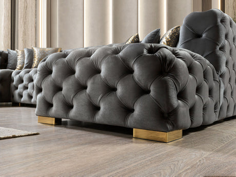 Neva Gray Velvet Double Chaise Sectional from Nova Furniture - Luna Furniture