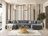 Neva Gray Velvet Double Chaise Sectional from Nova Furniture - Luna Furniture