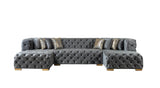 Neva Gray Velvet Double Chaise Sectional from Nova Furniture - Luna Furniture