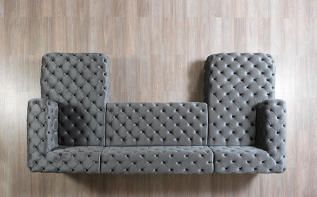 Neva Gray Velvet Double Chaise Sectional from Nova Furniture - Luna Furniture