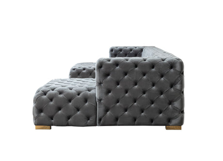 Neva Gray Velvet Double Chaise Sectional from Nova Furniture - Luna Furniture