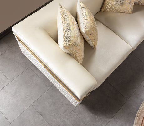 Anica Ivory Velvet Living Room Set (Sofa & Loveseat) from Nova Furniture - Luna Furniture