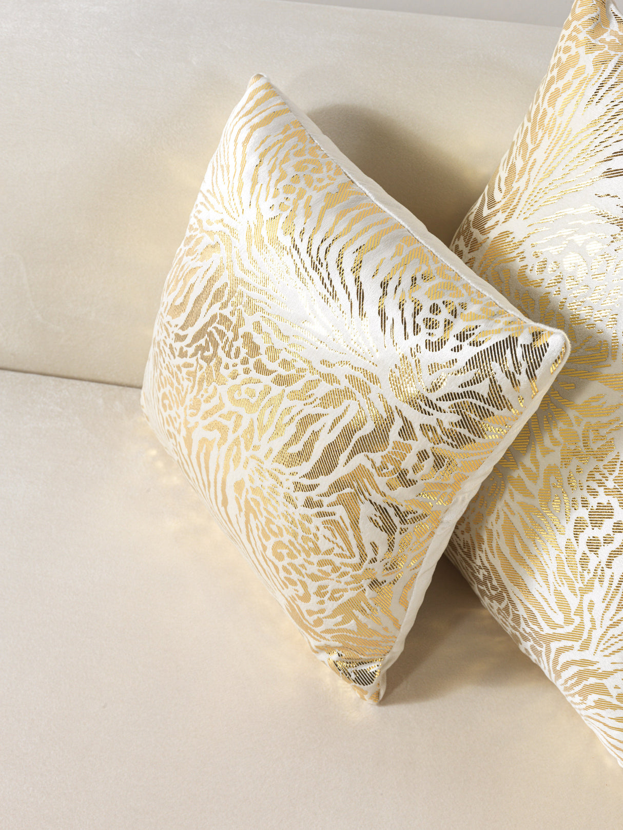Anica Ivory Velvet Living Room Set (Sofa & Loveseat)