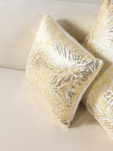 Anica Ivory Velvet Living Room Set (Sofa & Loveseat)
