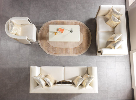 Anica Ivory Velvet Living Room Set (Sofa & Loveseat) from Nova Furniture - Luna Furniture