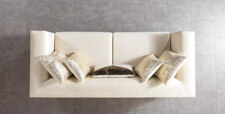 Anica Ivory Velvet Living Room Set (Sofa & Loveseat) from Nova Furniture - Luna Furniture