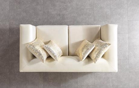 Anica Ivory Velvet Living Room Set (Sofa & Loveseat) from Nova Furniture - Luna Furniture