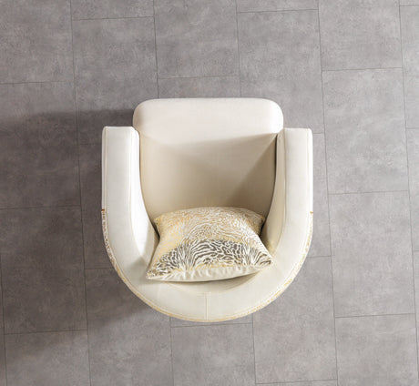 Anica Ivory Velvet Chair from Nova Furniture - Luna Furniture