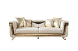 Anica Ivory Velvet Living Room Set (Sofa & Loveseat)