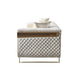 Anica Ivory Velvet Living Room Set (Sofa & Loveseat)