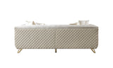 Anica Ivory Velvet Living Room Set (Sofa & Loveseat)